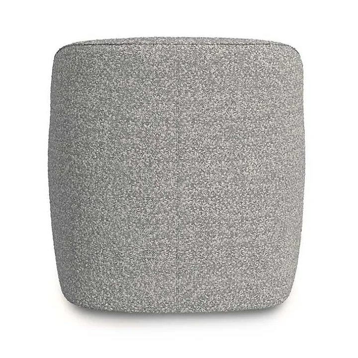 Heather Gray Boucle Swivel Barrel Accent Chair