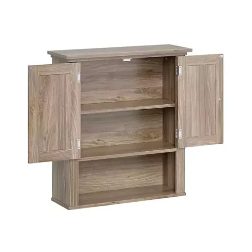 Honey Woodgrain Wall-Mounted Cabinet