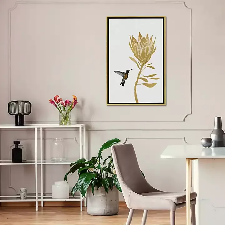 Hummingbird Soaring Canvas Framed Art