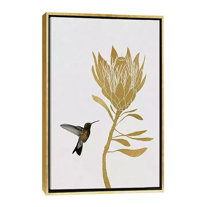 Hummingbird Soaring Canvas Framed Art