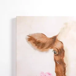 Hydrangea Cow Canvas Art Print