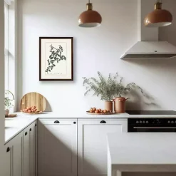 Illecebrum Greenery Black Beaded Framed Art Print