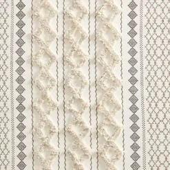 Imani Cream Chenille Stripe Curtain Panel, 84 in.