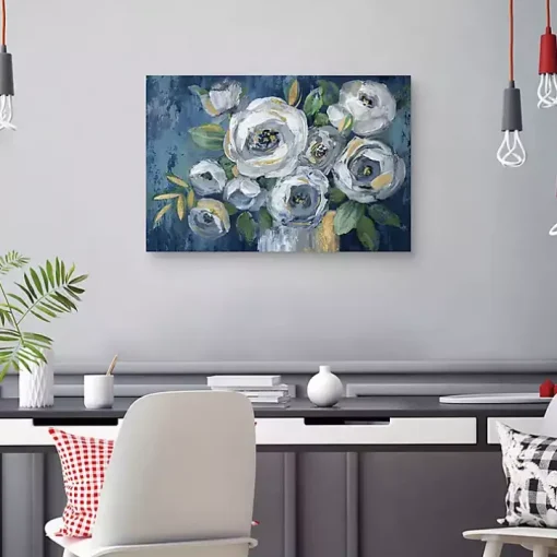 Indigo Touch of Gold Canvas Art Print, 36x24 in.