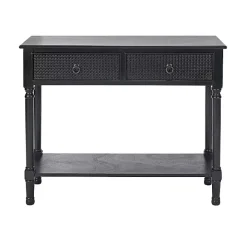 Irma Black Textured Drawers Console Table