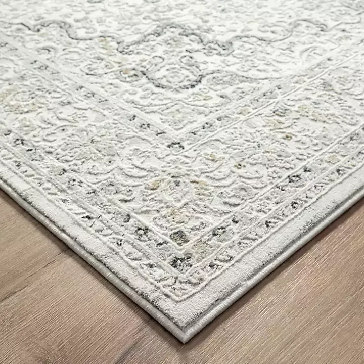 Isabella Gray and Ivory Area Rug, 4x6