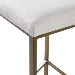 Ivory and Gold Backless Counter Stool