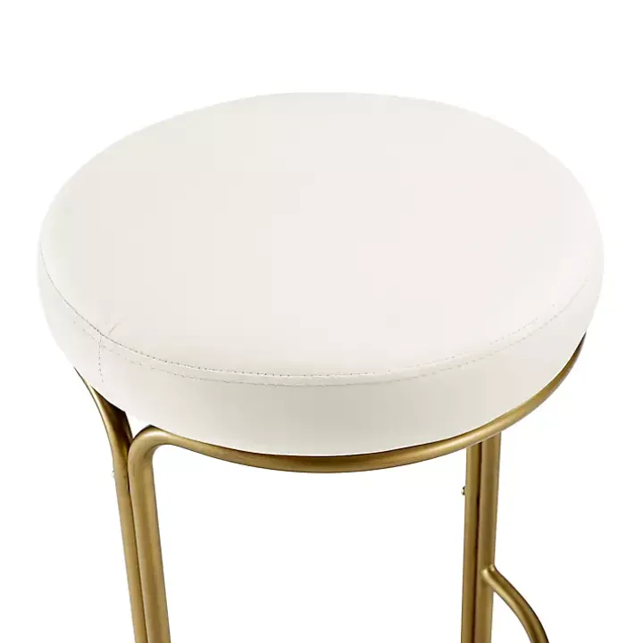 Ivory and Gold Carson Counter Stools, Set of 2