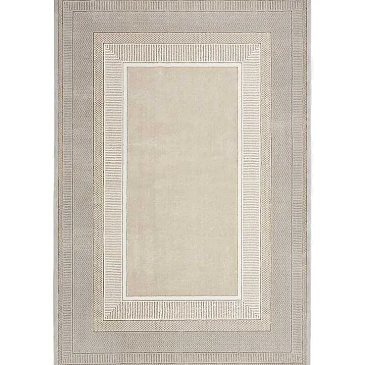 Ivory and Gold Modern Glam Area Rug, 5x7