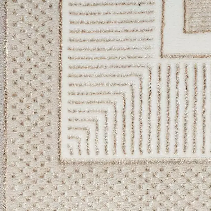 Ivory and Gold Modern Glam Area Rug, 5x7