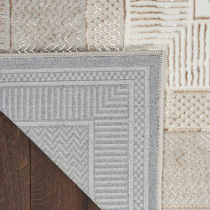 Ivory and Gold Modern Glam Area Rug, 5x7