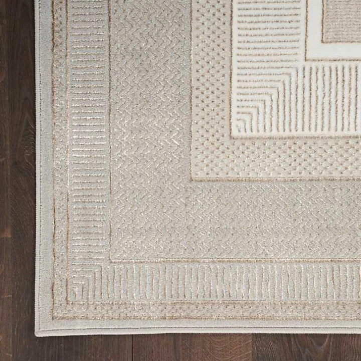 Ivory and Gold Modern Glam Area Rug, 5x7