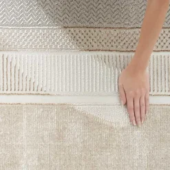 Ivory and Gold Modern Glam Area Rug, 5x7