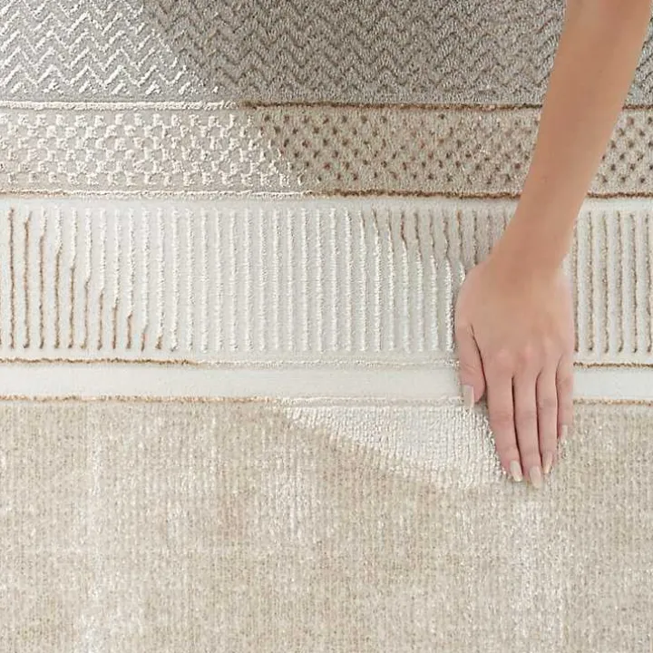 Ivory and Gold Modern Glam Area Rug, 5x7