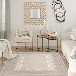 Ivory and Gold Modern Glam Area Rug, 5x7