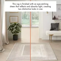 Ivory and Gold Modern Glam Area Rug, 5x7