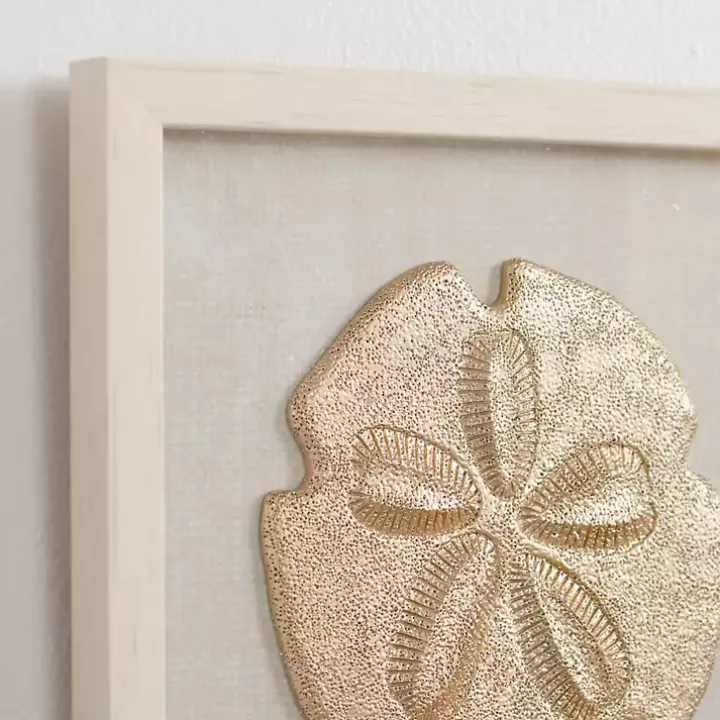 Ivory and Gold Shell Shadow Wall Plaques, Set of 3