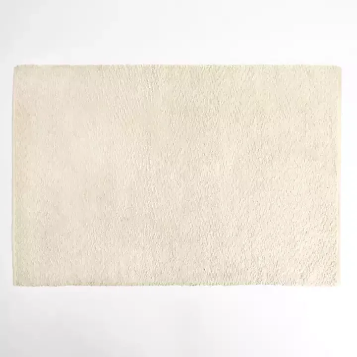 Ivory Boucle Area Rug, 4x6