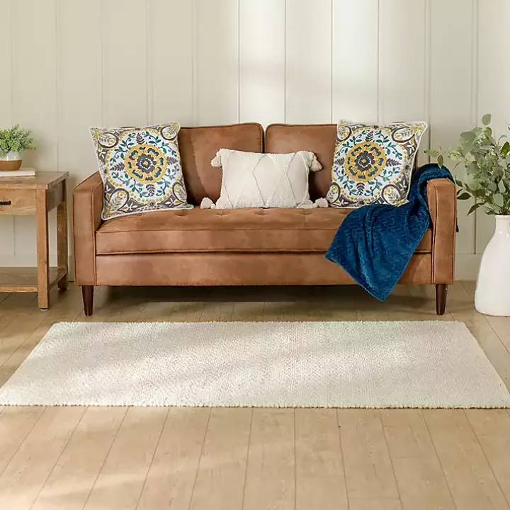 Ivory Boucle Area Rug, 4x6