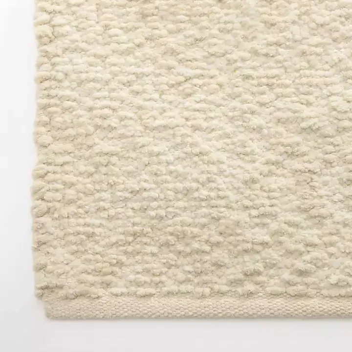 Ivory Boucle Area Rug, 4x6