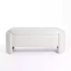 Ivory Boucle Storage Bench