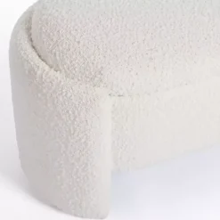 Ivory Boucle Storage Bench