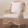 Ivory Braided Rattan Accent Chair