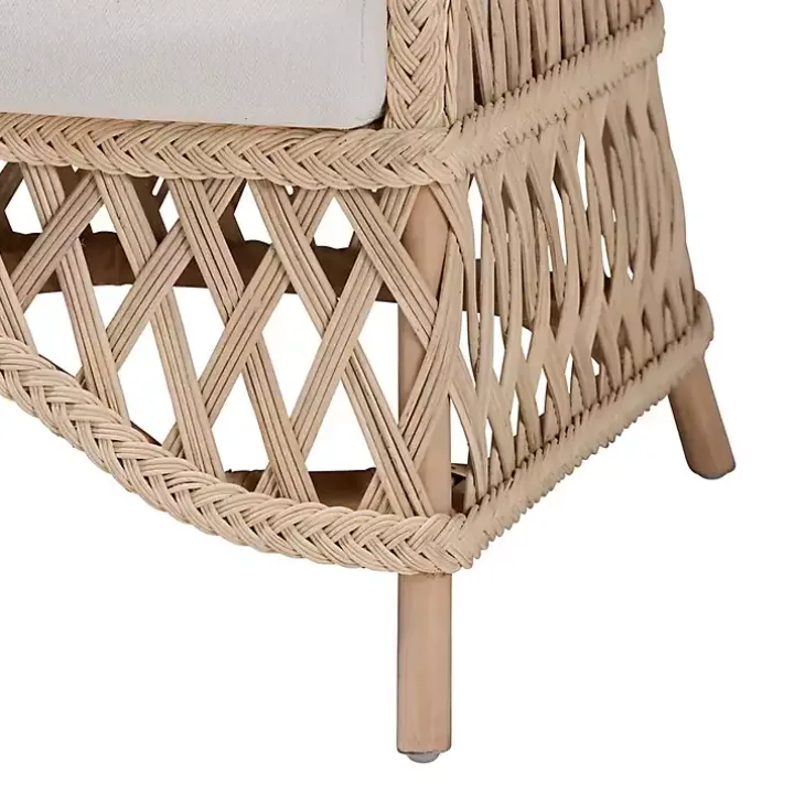 Ivory Braided Rattan Accent Chair
