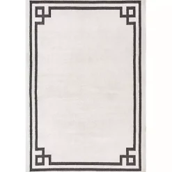 Ivory Classic Border Area Rug, 8x10
