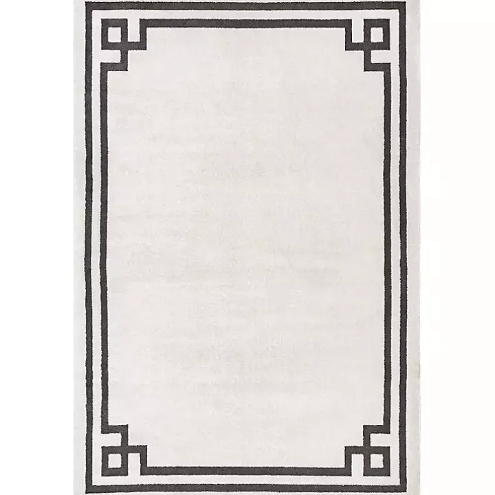 Ivory Classic Border Area Rug, 8x10