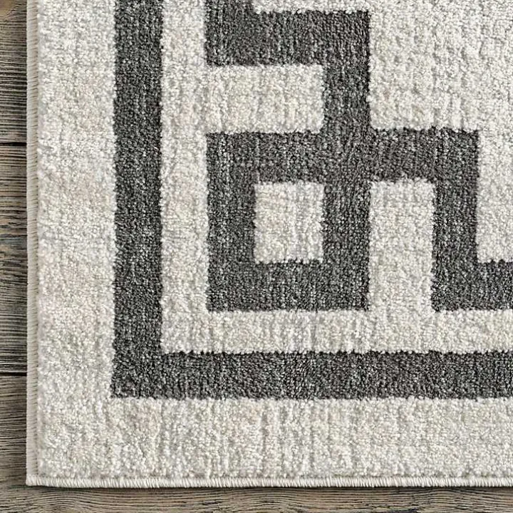 Ivory Classic Border Area Rug, 5x7