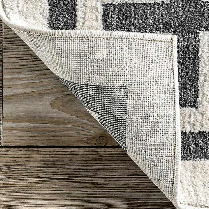 Ivory Classic Border Area Rug, 5x7