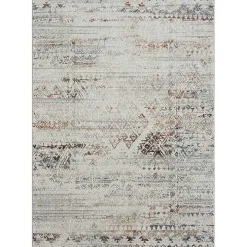 Ivory Distressed Medallion Washable Area Rug, 5x7