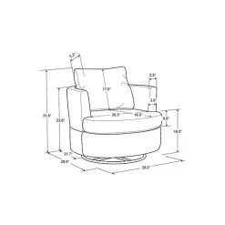 Ivory Elmhurst Swivel Accent Chair