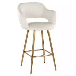 Ivory Faux Leather Marge Counter Stools, Set of 2