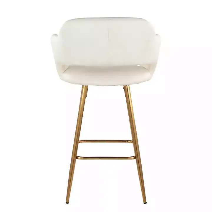Ivory Faux Leather Marge Counter Stools, Set of 2