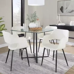 Ivory Faux Leather Marge Dining Chairs, Set of 2