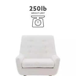 Ivory Faux Sherpa Tufted Accent Chair