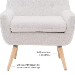 Ivory Faux Sherpa Tufted Accent Chair