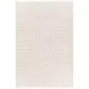 Ivory Geometric Lines Tassel Area Rug, 5x7