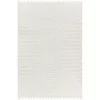Ivory Geometric Lines Tassel Area Rug, 6x9