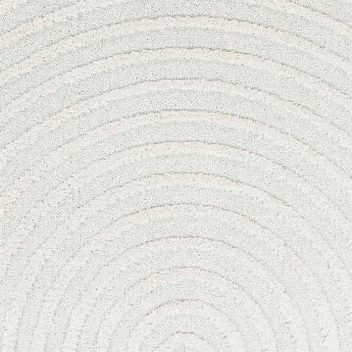 Ivory Geometric Lines Tassel Area Rug, 6x9