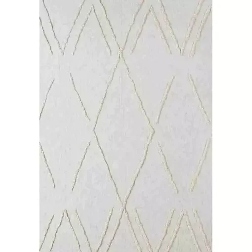 Ivory Geometric Queen Coverlet