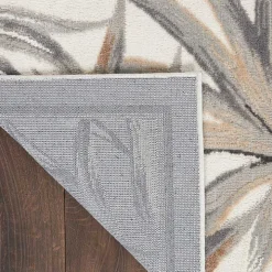 Ivory Grand Leaf Coastal Area Rug, 5x7