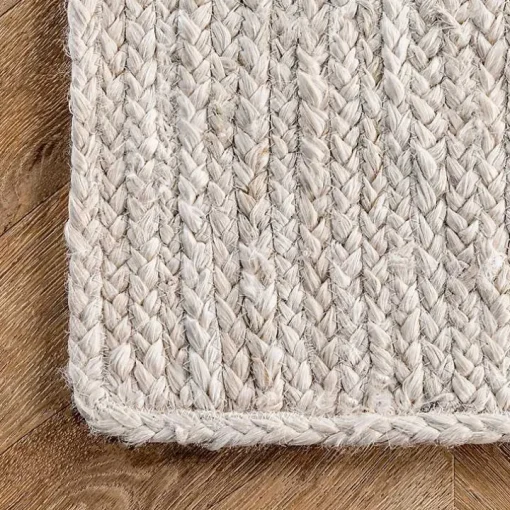 Ivory Hand Woven Rigo Jute Area Rug, 9x12