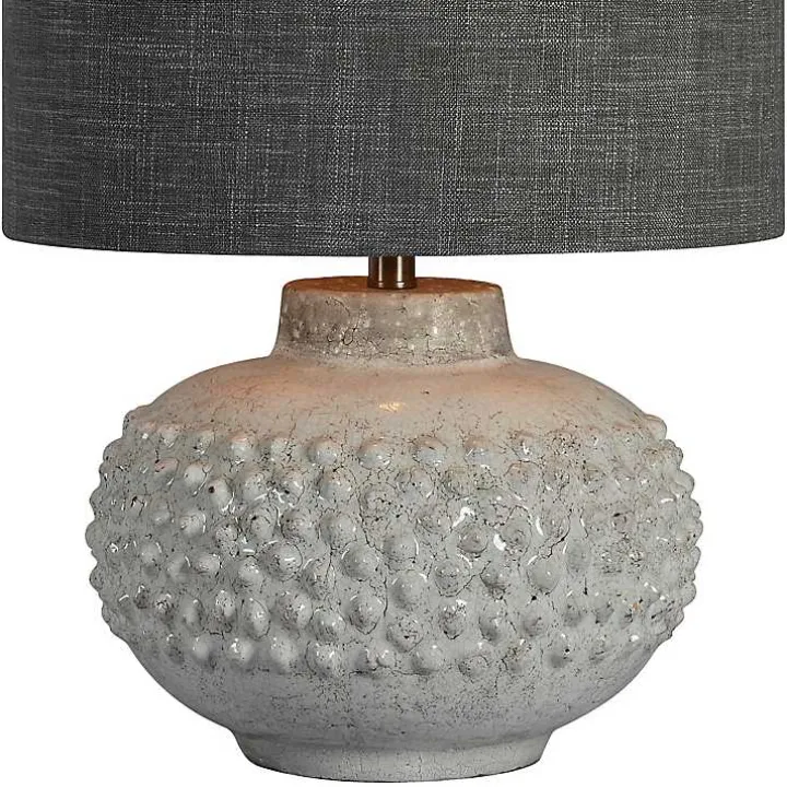 Ivory Hobnail Table Lamp