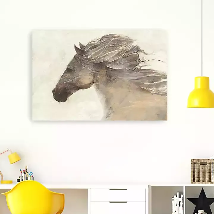 Ivory Into the Wind Canvas Art Print, 60x40 in.