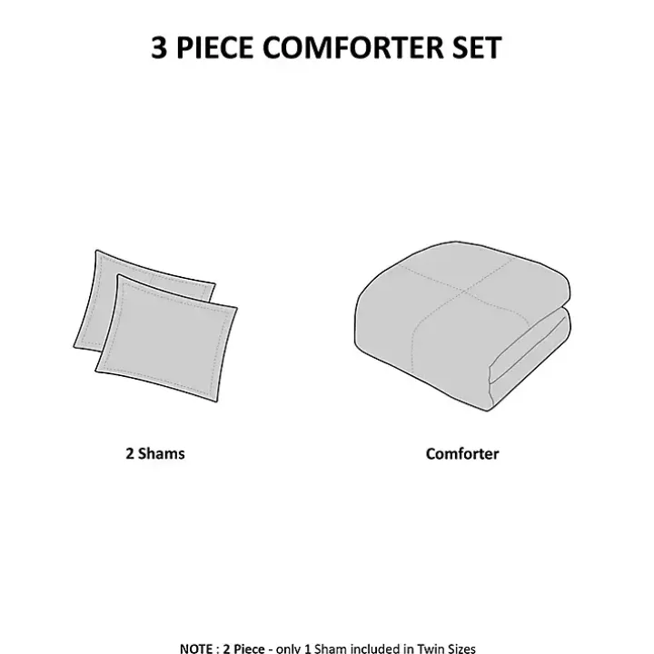 Ivory Jacquard Full/Queen 3-pc. Comforter Set