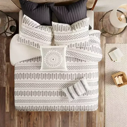 Ivory Jacquard King 3-pc. Comforter Set