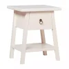 Ivory Japandi Pull-Ring Accent Table